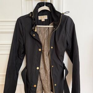 Michael Kors Black Utility Jacket with Gold Accents